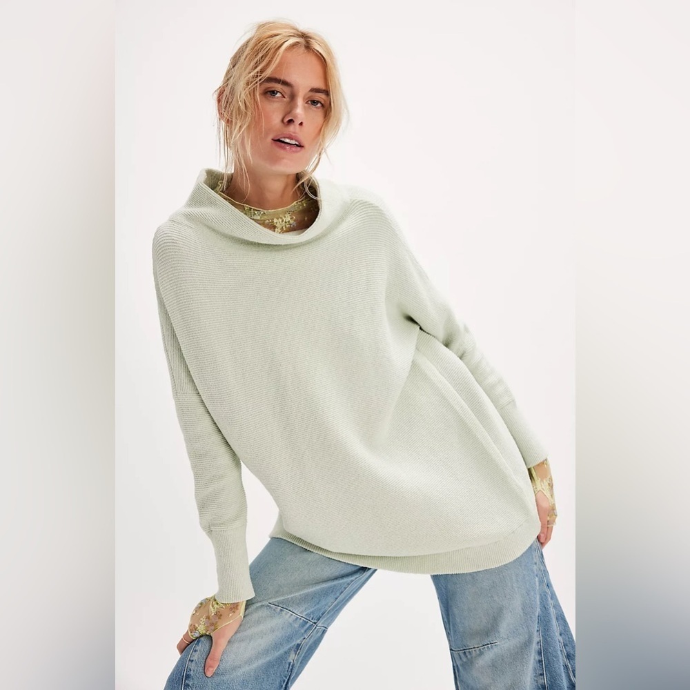 Free People Light Mint Green Ottoman Sweater - Picture 3 of 10